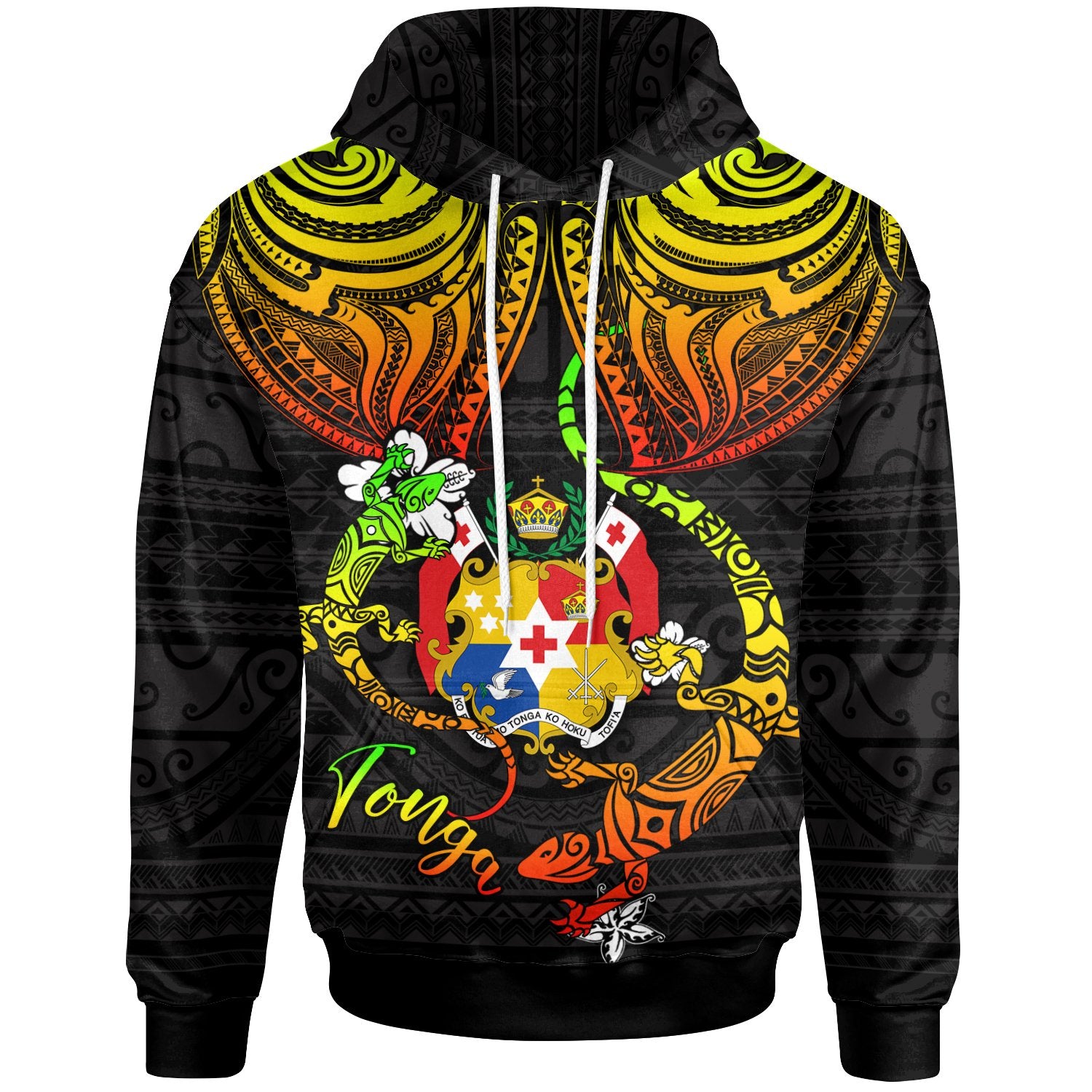 Tonga Hoodie Lizard Good Chest Unisex Reggae - Polynesian Pride