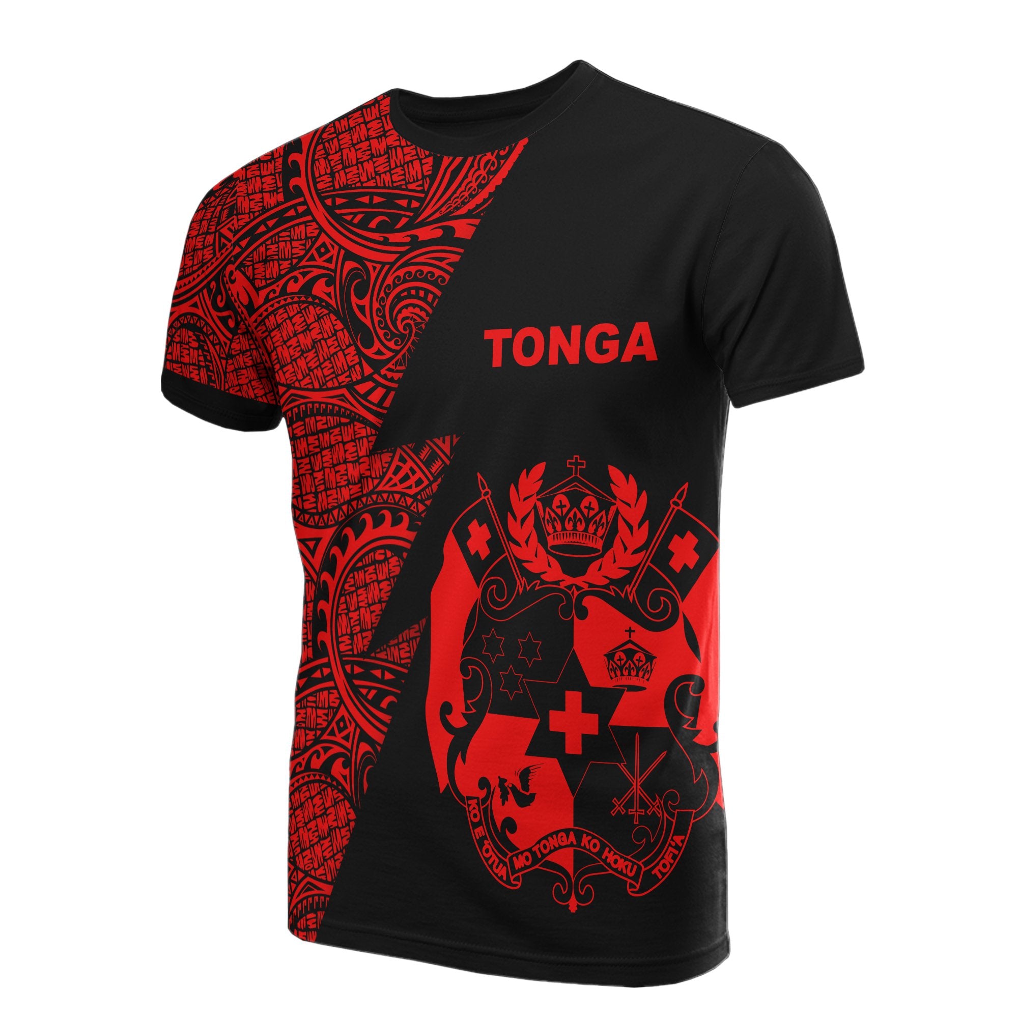 Tonga T Shirt Polynesian Pattern Red Flash Style Unisex Red - Polynesian Pride