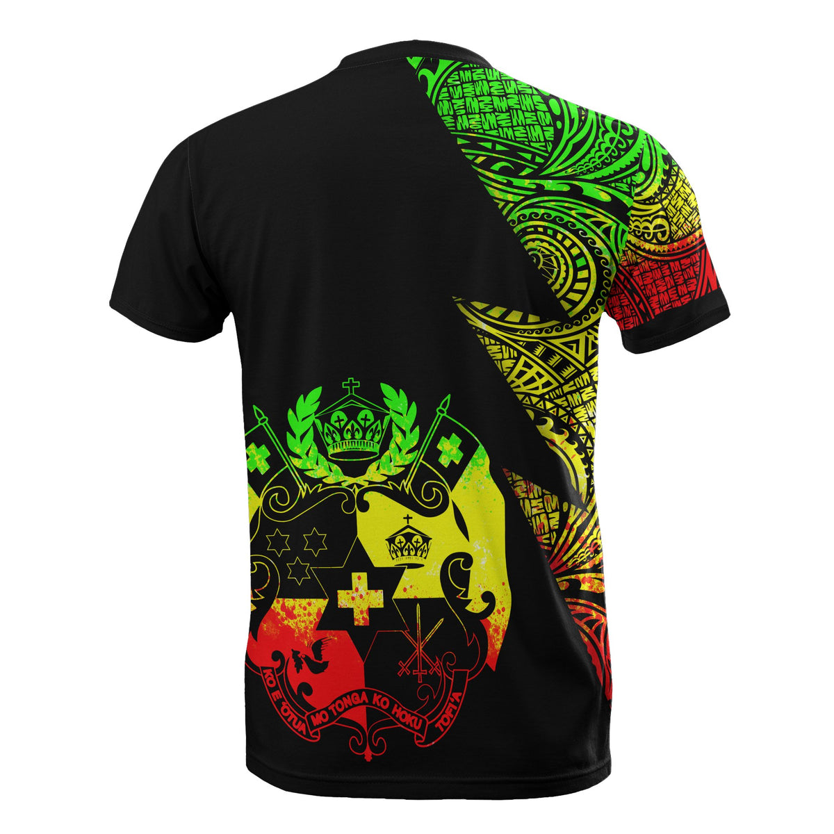Tonga Custom T Shirt Polynesian Pattern Reggae Style - Polynesian Pride