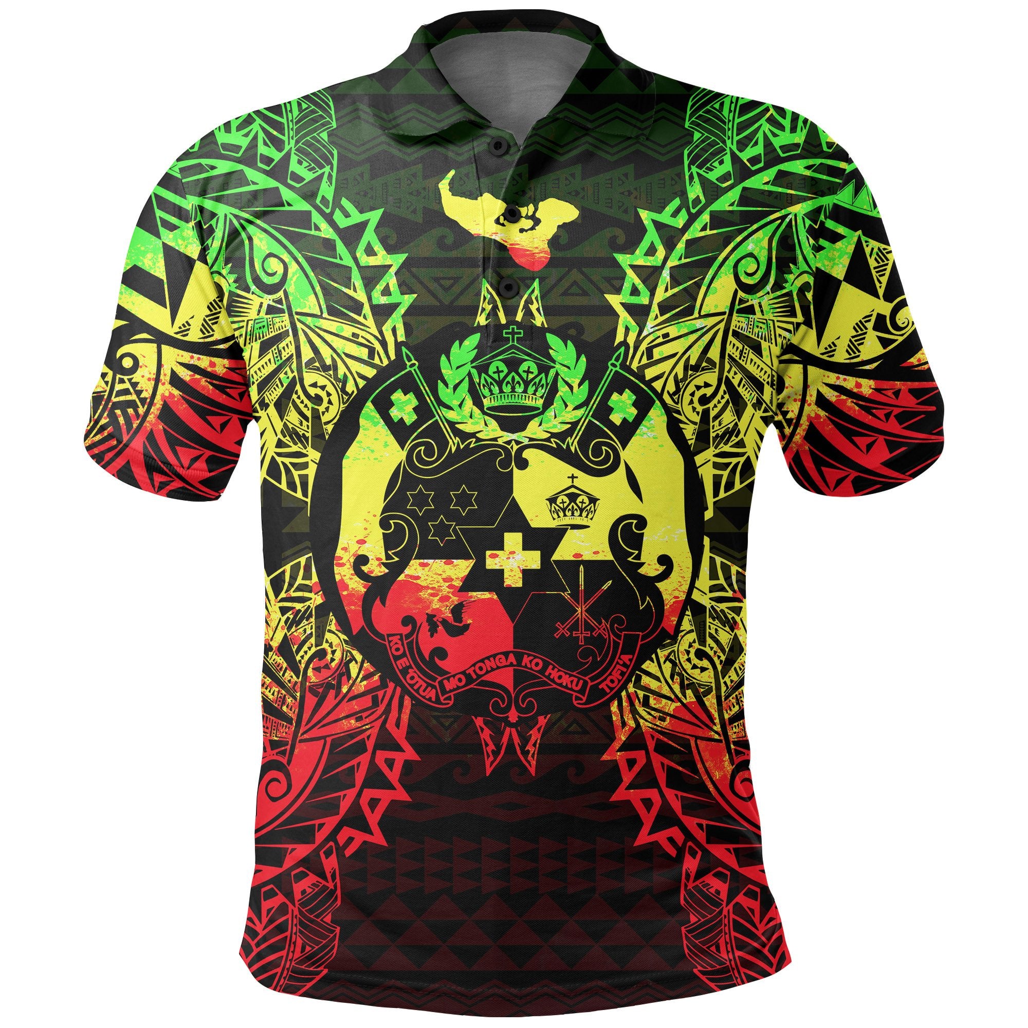 Tonga Polo Shirt Tongan Coat Of Arms Map Polynesian Tattoo Reggae Unisex Reggae - Polynesian Pride