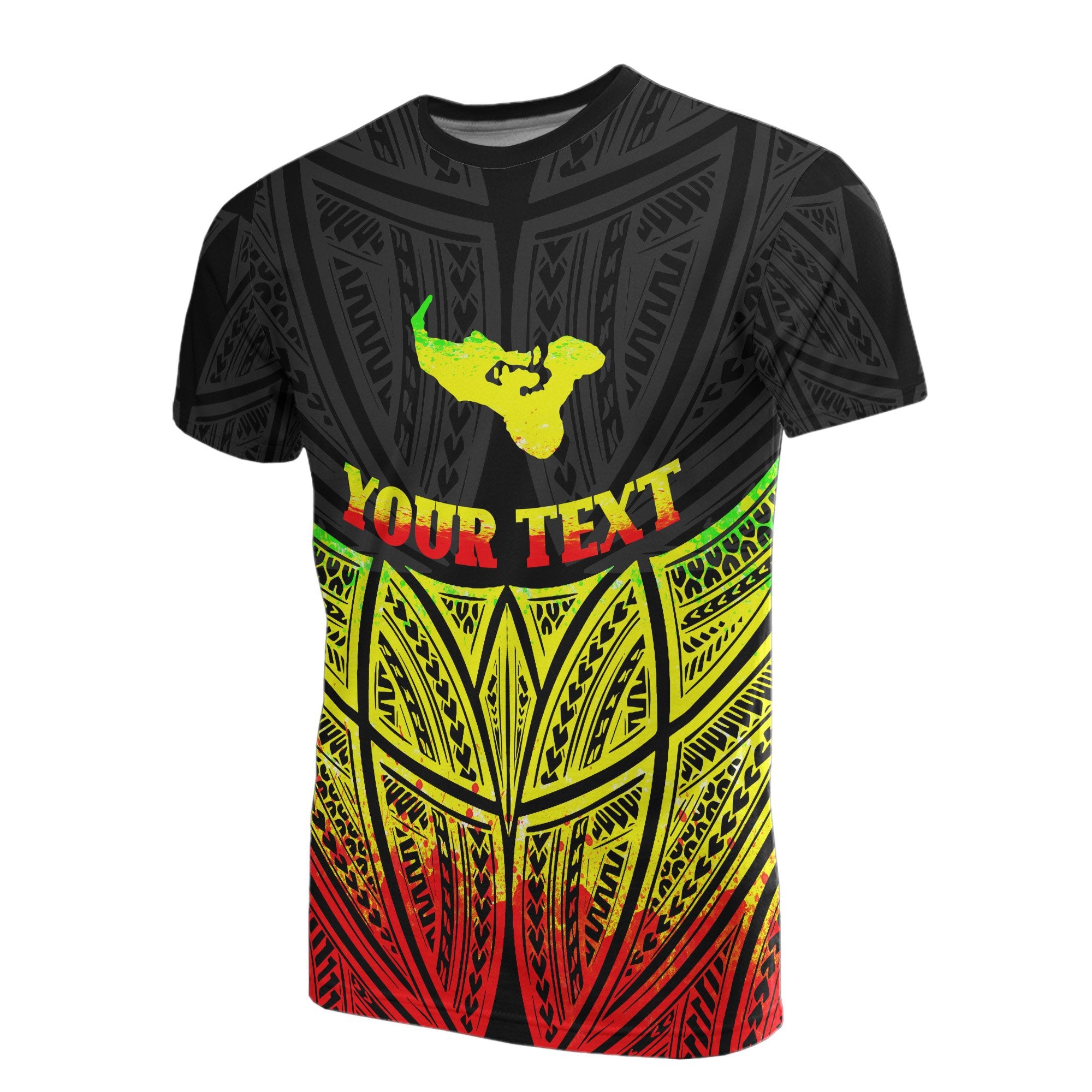 Tonga Polynesian Custom T Shirt Reggae Pride Map and Seal Unisex Reggae - Polynesian Pride