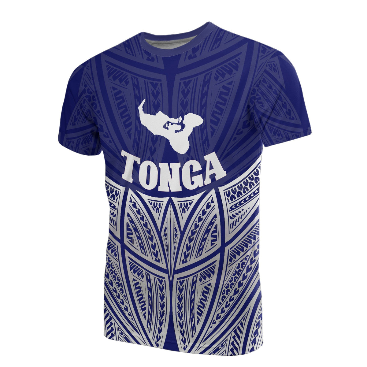 Tonga Polynesian T Shirt Blue Pride Map and Seal Unisex Blue - Polynesian Pride