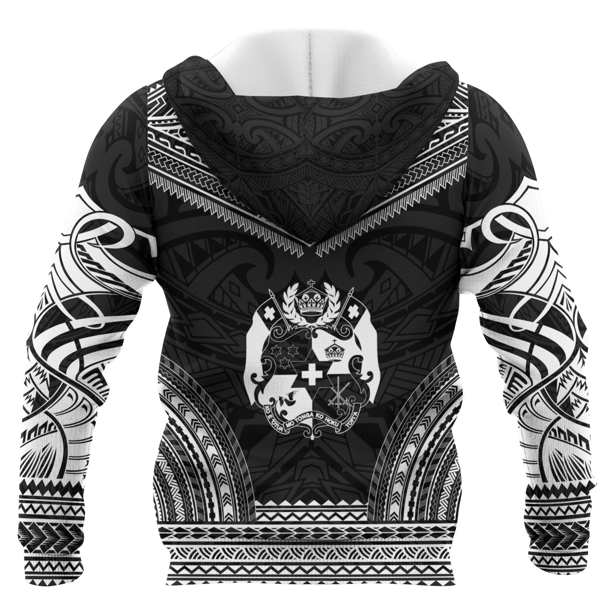 Tonga Polynesian Chief Custom Zip up Hoodie Black Version Unisex Black - Polynesian Pride