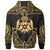 Tonga Custom Zip up Hoodie Coat of Arms With Patterns Gold Color - Polynesian Pride