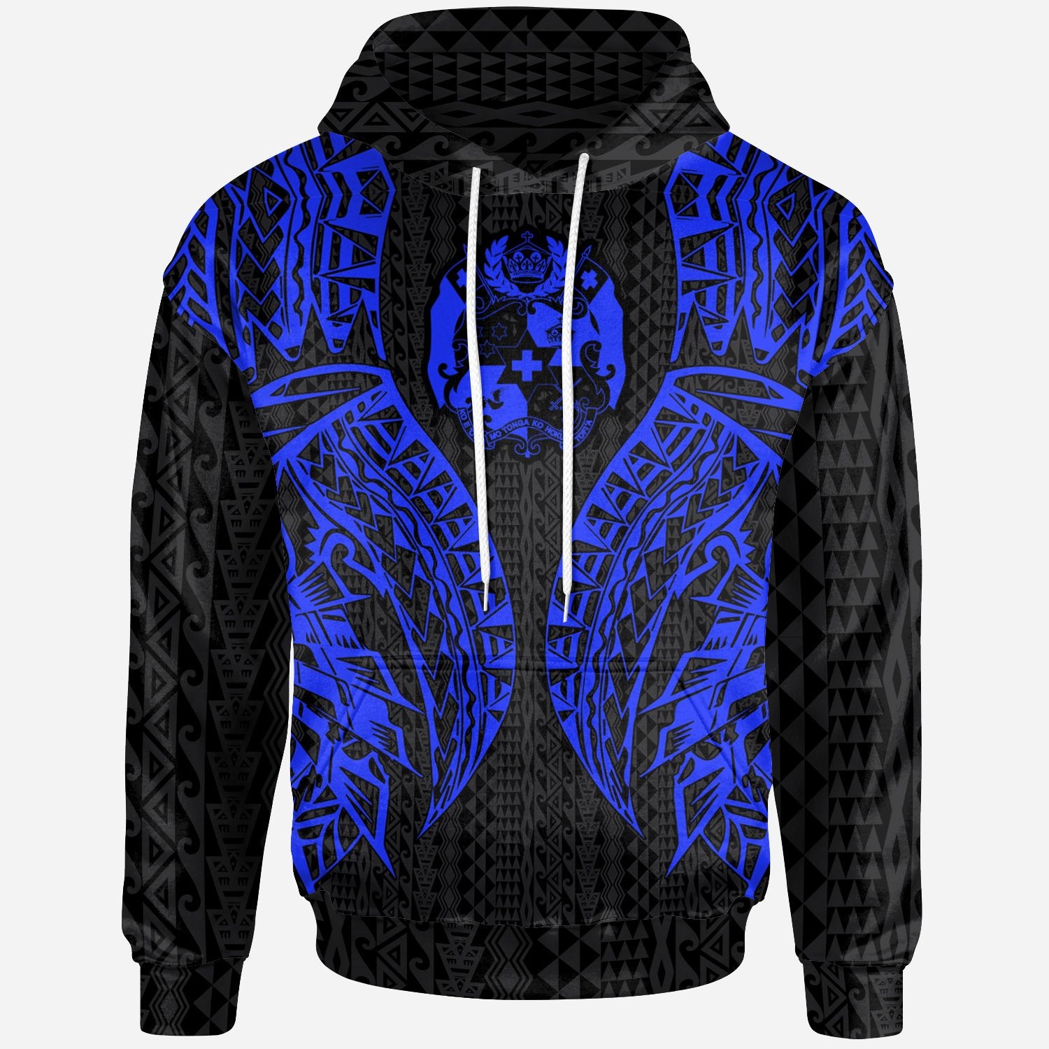 Tonga Hoodie Polynesian Lion Head Blue Style Unisex Blue - Polynesian Pride