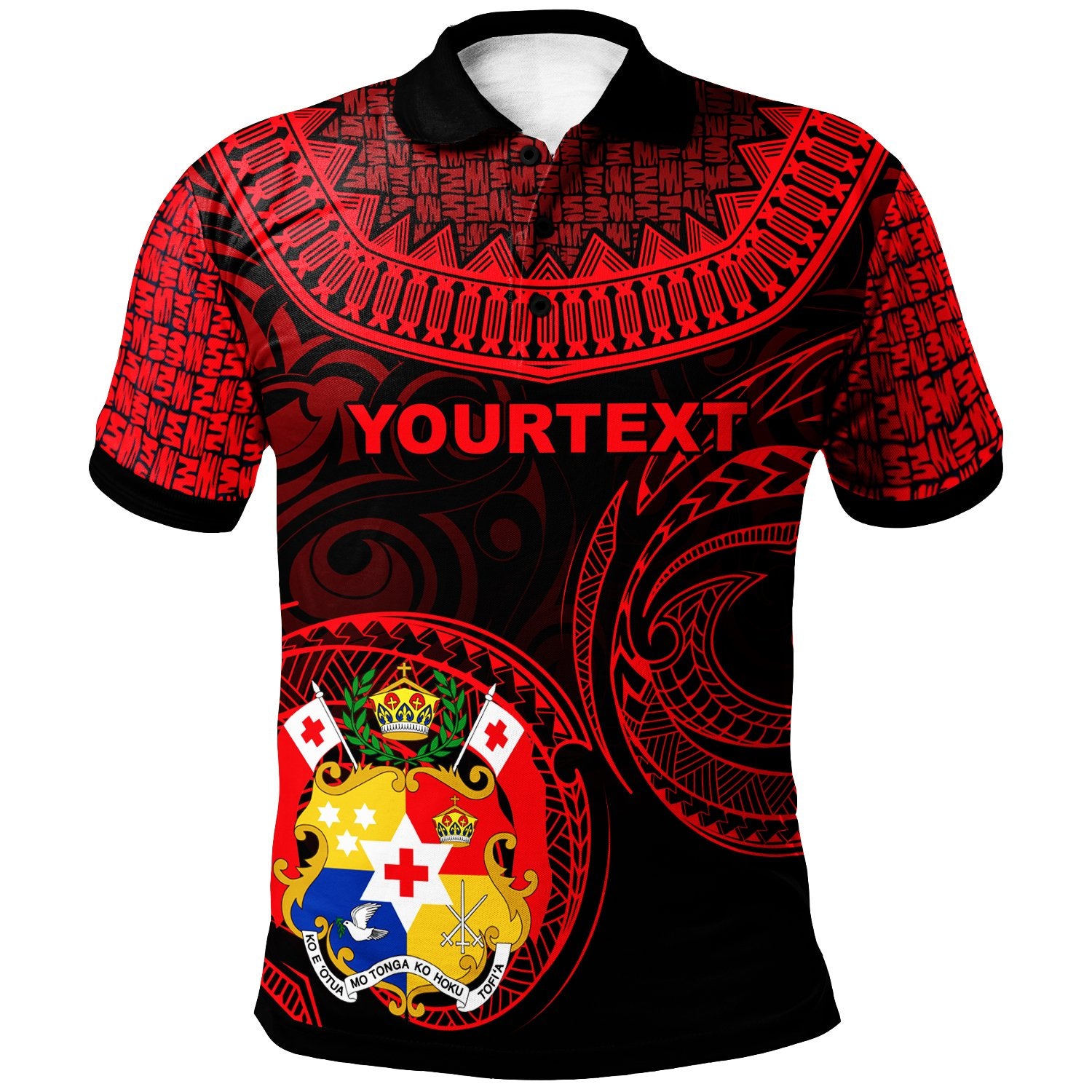 Tonga Custom Polo Shirt Unique Serrated Texture Unisex Red - Polynesian Pride