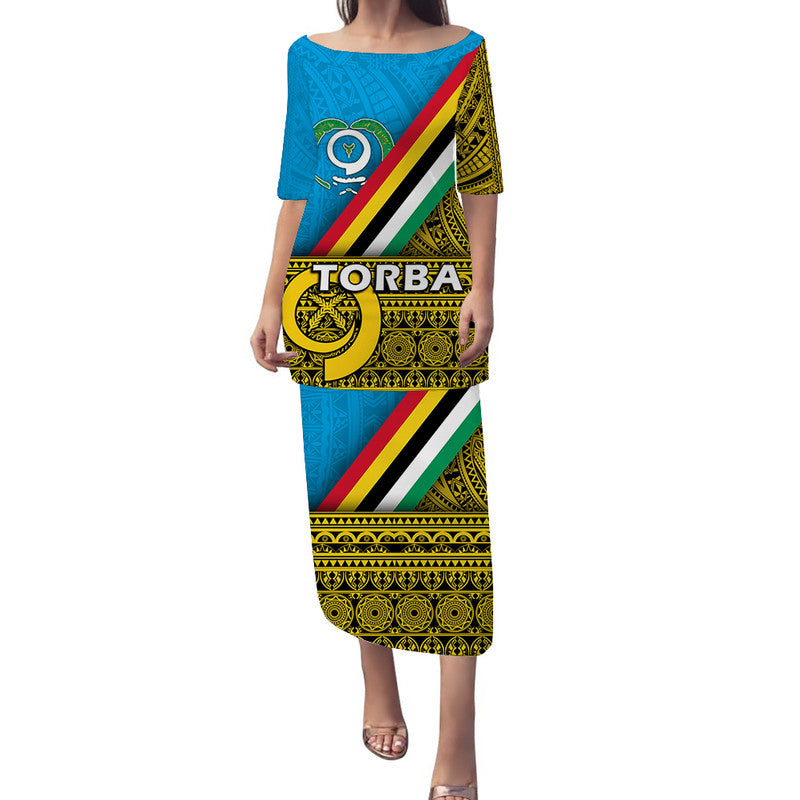 Vanuatu Torba Province Day Puletasi Dress Torba Flag Color Style LT9 - Polynesian Pride