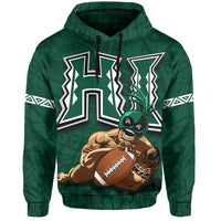 Personalizer Polynesian Kakau Hawaii Warrior Football Hoodie - Polynesian Pride