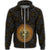 Hawaiian Hawaii Coat of Arms Inside Zipper Hoodie Gold Glow Style - Polynesian Pride
