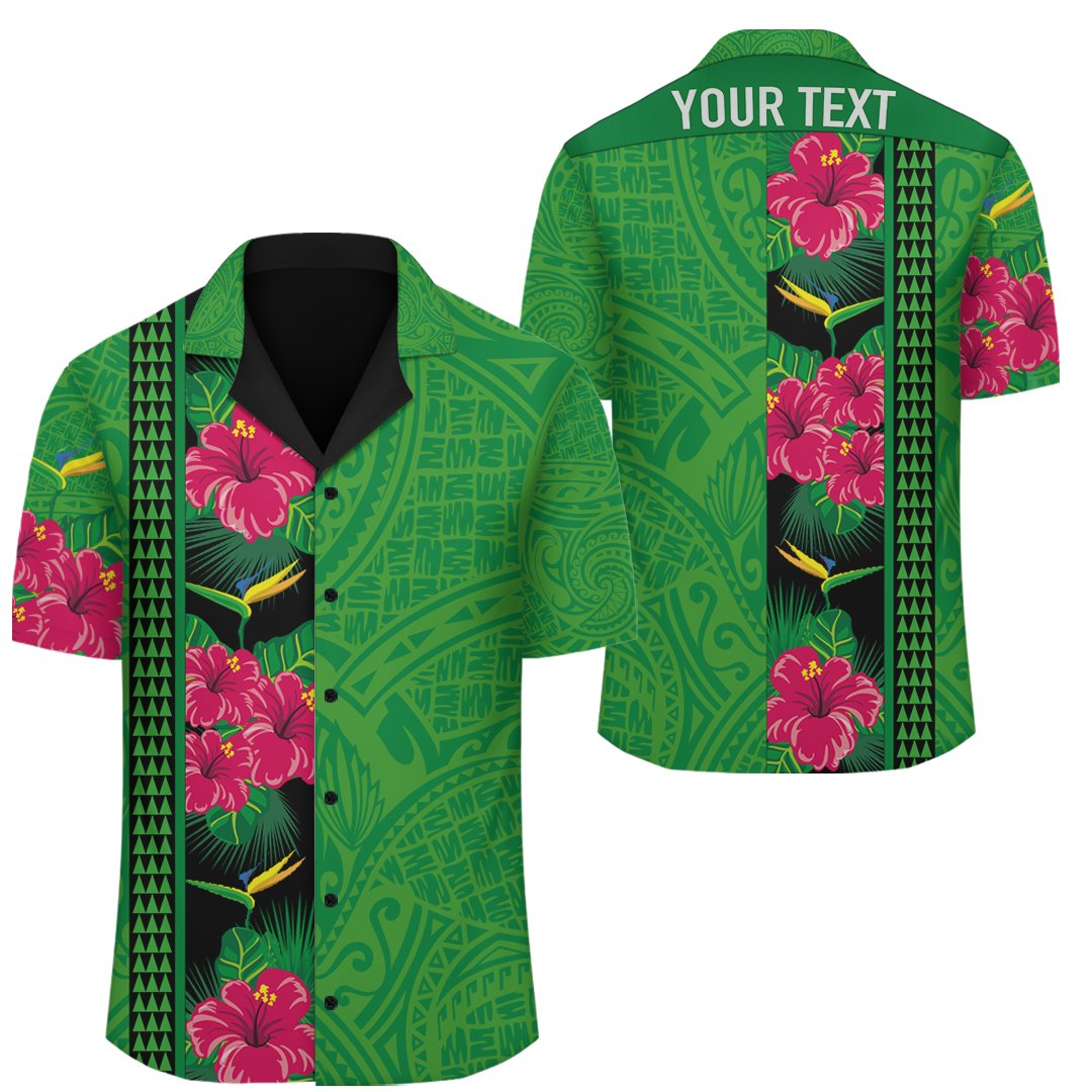 (Personalized) Hawaii Hibiscus Flowers Polynesian - Hawaiian Shirt - Domi Style Unisex Green - Polynesian Pride