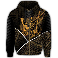 Hawaiian Kings Hawaii Coat of Arms Polynesian Zipper Hoodie Mana Style - Polynesian Pride