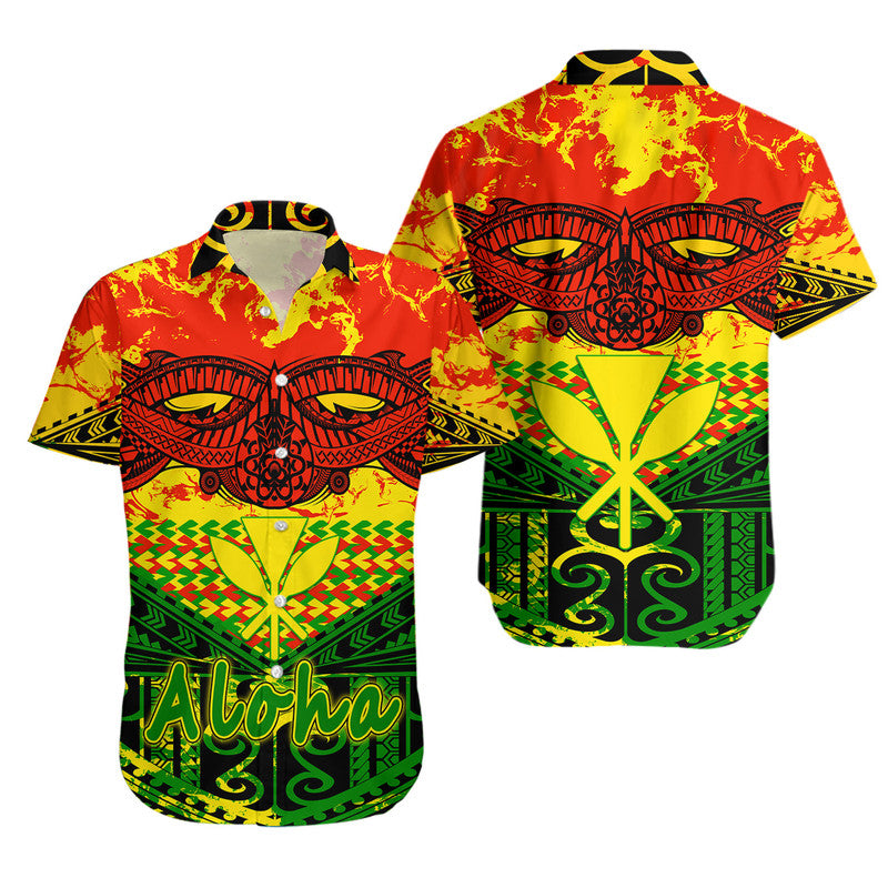 Hawaiian Tribal Kanaka Maoli Matching Dress and Hawaiian Shirt Reggae Polynesian Version LT9 - Polynesian Pride