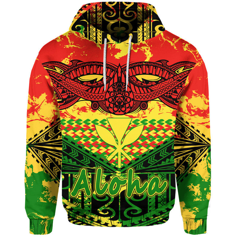 Custom Hawaiian Tribal Kanaka Maoli Hoodie Reggae Polynesian Version LT9 Hoodie Reggae - Polynesian Pride