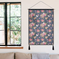 Tropical Butterfly Pink Hanging Poster - AH Hanging Poster 50 x 75 cm Cotton And Linen - Polynesian Pride