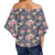 Tropical Butterfly Pink Women's Off Shoulder Wrap Waist Top - AH - Polynesian Pride