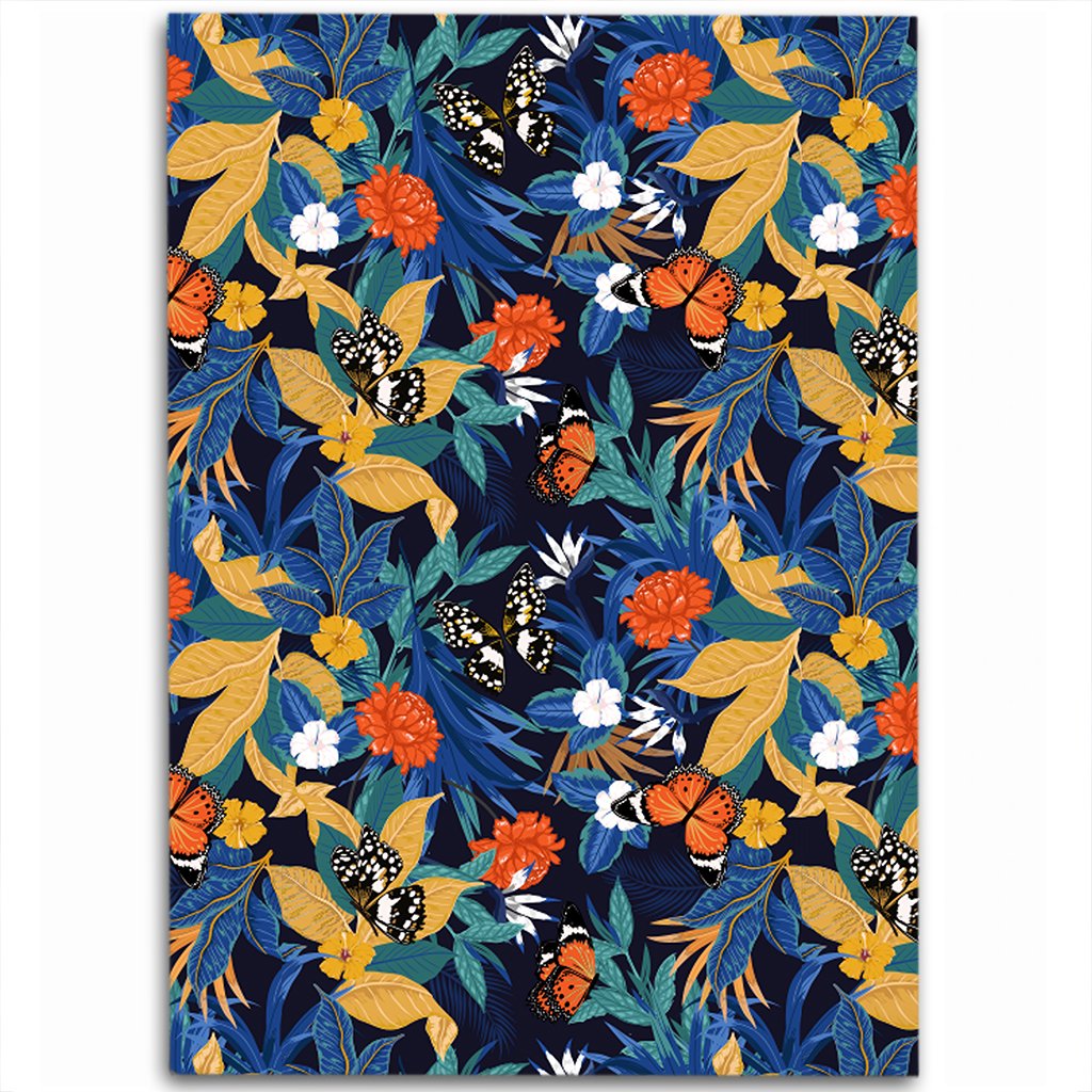 Tropical Buttterfly And Flower Area Rug - AH Luxurious - Polynesian Pride