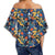 Tropical Buttterfly And Flower Women's Off Shoulder Wrap Waist Top - AH - Polynesian Pride