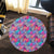 Tropical Exotic Leaves And Flowers On Geometrical Ornament. Round Carpet - AH - Polynesian Pride