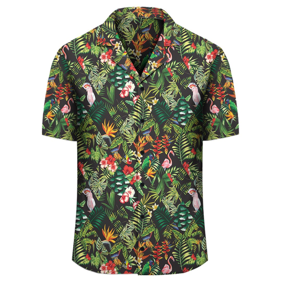 Tropical Flamingo Hibiscus Hawaiian Shirt - Polynesian Pride