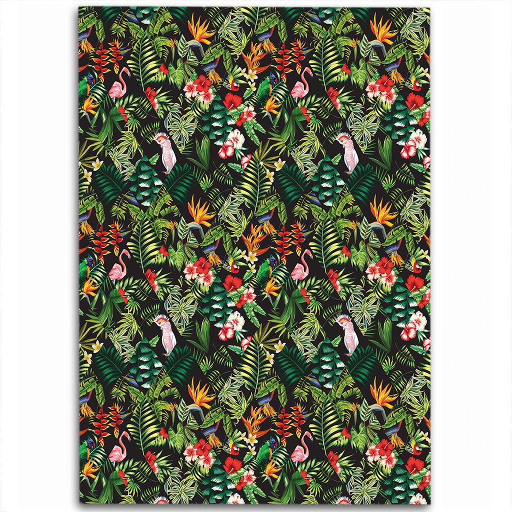 Tropical Flamingo Hibiscus Area Rug - AH Luxurious - Polynesian Pride