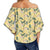 Tropical Flamingo Yellow Women's Off Shoulder Wrap Waist Top - AH - Polynesian Pride