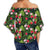 Tropical Flower Mix Women's Off Shoulder Wrap Waist Top - AH - Polynesian Pride