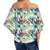 Tropical Flower, Plant And Leaf Pattern Women's Off Shoulder Wrap Waist Top - AH - Polynesian Pride