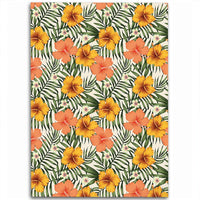 Tropical Flowers Hibiscus Pink Yellow Area Rug - AH Luxurious - Polynesian Pride