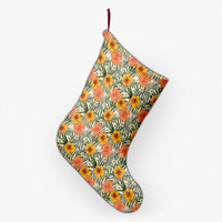 Tropical Flowers Hibiscus Pink Yellow Christmas Stocking 26 X 42 cm Black Christmas Stocking - Polynesian Pride