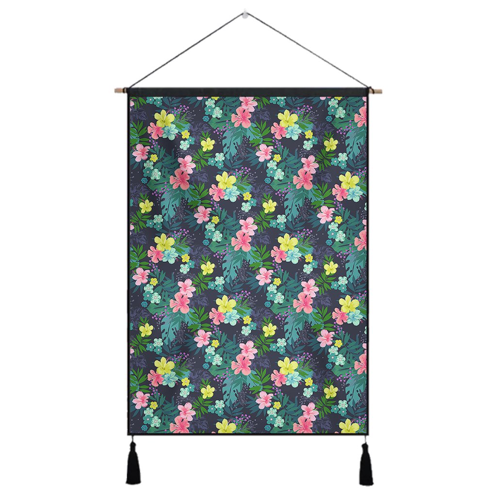 Tropical Hibiscus Hanging Poster - AH Hanging Poster 43 x 65 cm Cotton And Linen - Polynesian Pride