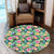 Tropical Hibiscus Banana Leafs Round Carpet - AH Round Carpet Luxurious Plush - Polynesian Pride