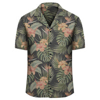 Tropical Hibiscus Monstera Leaf Hawaiian Shirt - Polynesian Pride