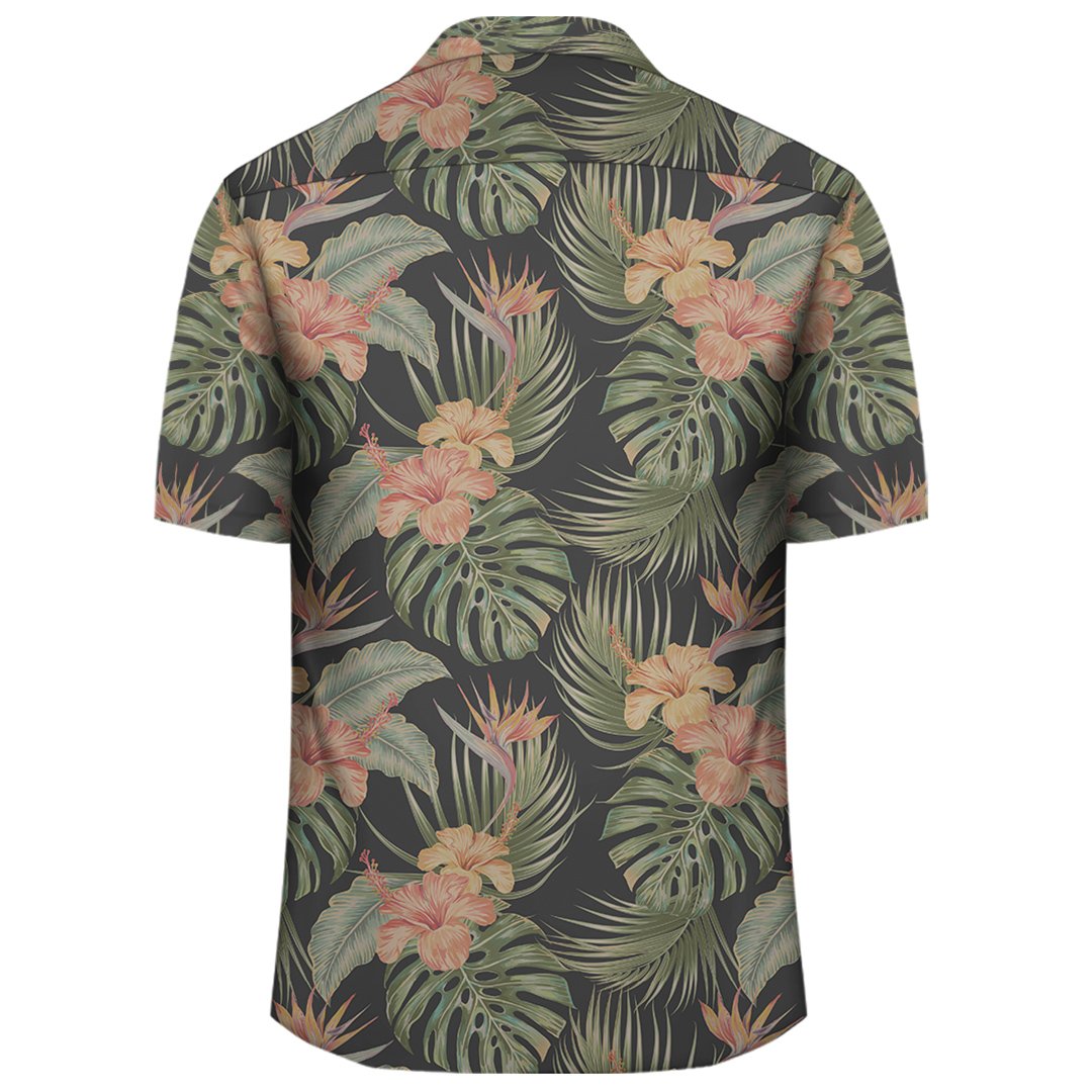 Tropical Hibiscus Monstera Leaf Hawaiian Shirt - Polynesian Pride