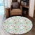 Tropical Hibiscus Palm Leaves Round Carpet - AH Round Carpet Luxurious Plush - Polynesian Pride