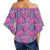 Tropical Hibiscus Purple Women's Off Shoulder Wrap Waist Top - AH - Polynesian Pride