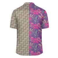 Tropical Hibiscus Purple Lauhala Moiety Hawaiian Shirt - Polynesian Pride