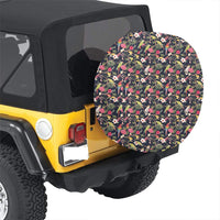 Tropical Hibiscus, Strelitzia Palm Leaves Hawaii Spare Tire Cover - Polynesian Pride