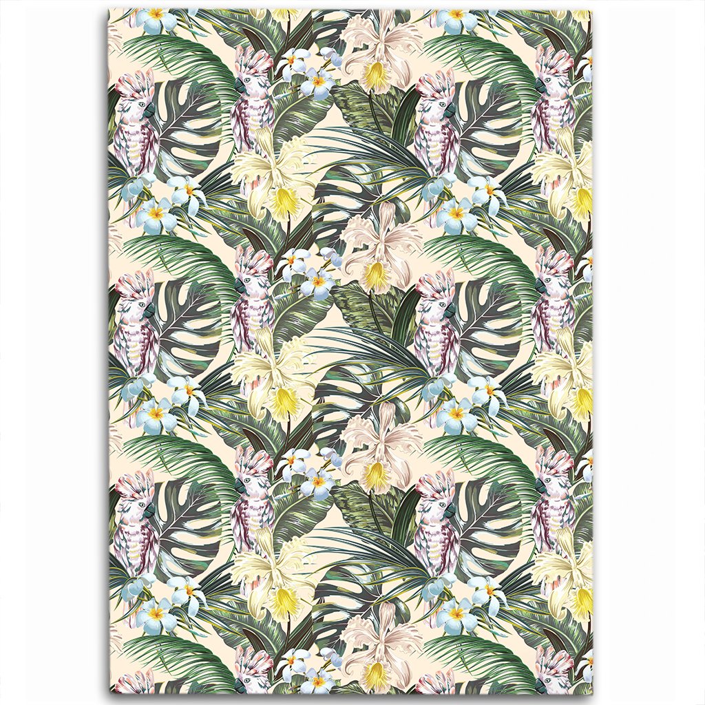 Tropical Jungle Parrots And Flamingos Area Rug - AH Luxurious - Polynesian Pride