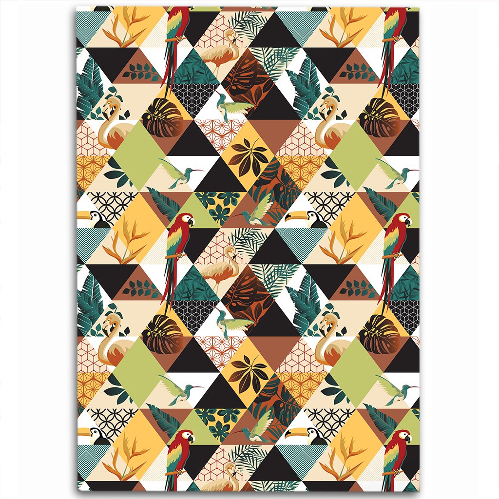 Tropical Jungle Parrots And Flamingos Pattern Area Rug - AH Luxurious - Polynesian Pride