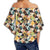 Tropical Jungle Parrots And Flamingos Pattern Women's Off Shoulder Wrap Waist Top - AH - Polynesian Pride