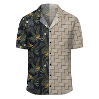 Tropical Leaves And Flowers In The Night Style Lauhala Moiety Hawaiian Shirt - Polynesian Pride