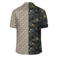 Tropical Leaves And Flowers In The Night Style Lauhala Moiety Hawaiian Shirt - Polynesian Pride