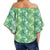 Tropical Leaves Jungle Monstera Leaf Women's Off Shoulder Wrap Waist Top - AH - Polynesian Pride