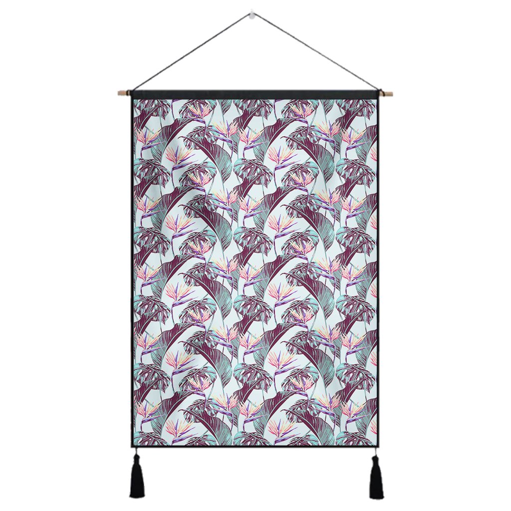 Tropical Monstera Leaf Hanging Poster - AH Hanging Poster 43 x 65 cm Cotton And Linen - Polynesian Pride