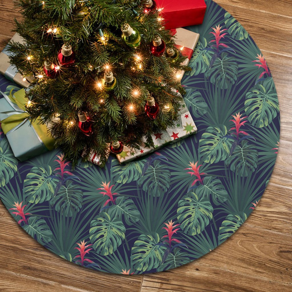 Tropical Monstera Leaf Green Tree Skirt - Polynesian Pride