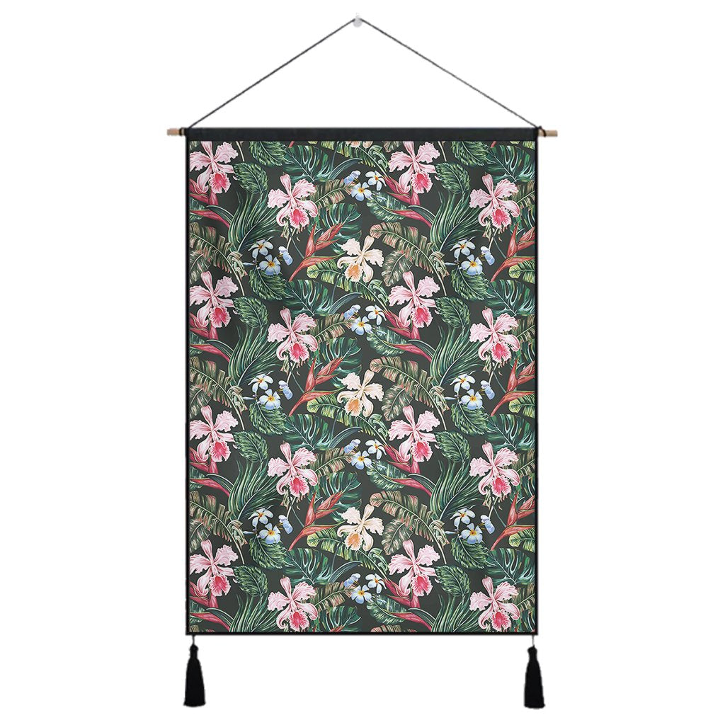 Tropical Monstera Leaf Red Hanging Poster - AH Hanging Poster 43 x 65 cm Cotton And Linen - Polynesian Pride