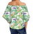 Tropical Orange Orchids Strelitzia Monstera Women's Off Shoulder Wrap Waist Top - AH - Polynesian Pride