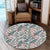 Tropical Palm Leaves And Flowers Round Carpet - AH Round Carpet Luxurious Plush - Polynesian Pride