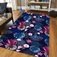 Tropical Palm Tree And Flower Area Rug - AH - Polynesian Pride