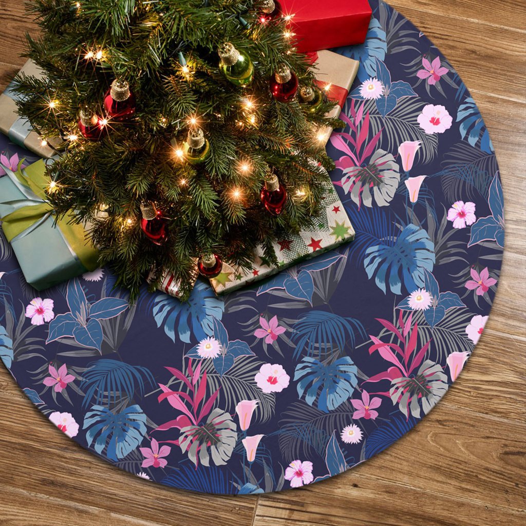 Tropical Palm Tree And Flower Tree Skirt - Polynesian Pride